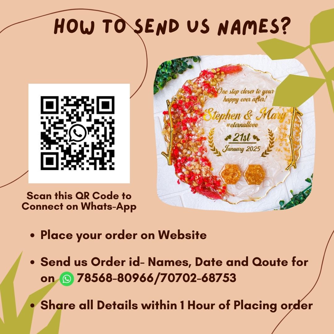 Rezica™ Royal Resin (White Pearl Blush) Wedding Engagement Ring Platter with 2 Premium Ring Boxes made with Real Dry Flowers (10 Inches)