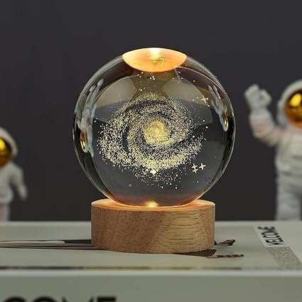 3D Galaxy Crystal Ball Night Lamp