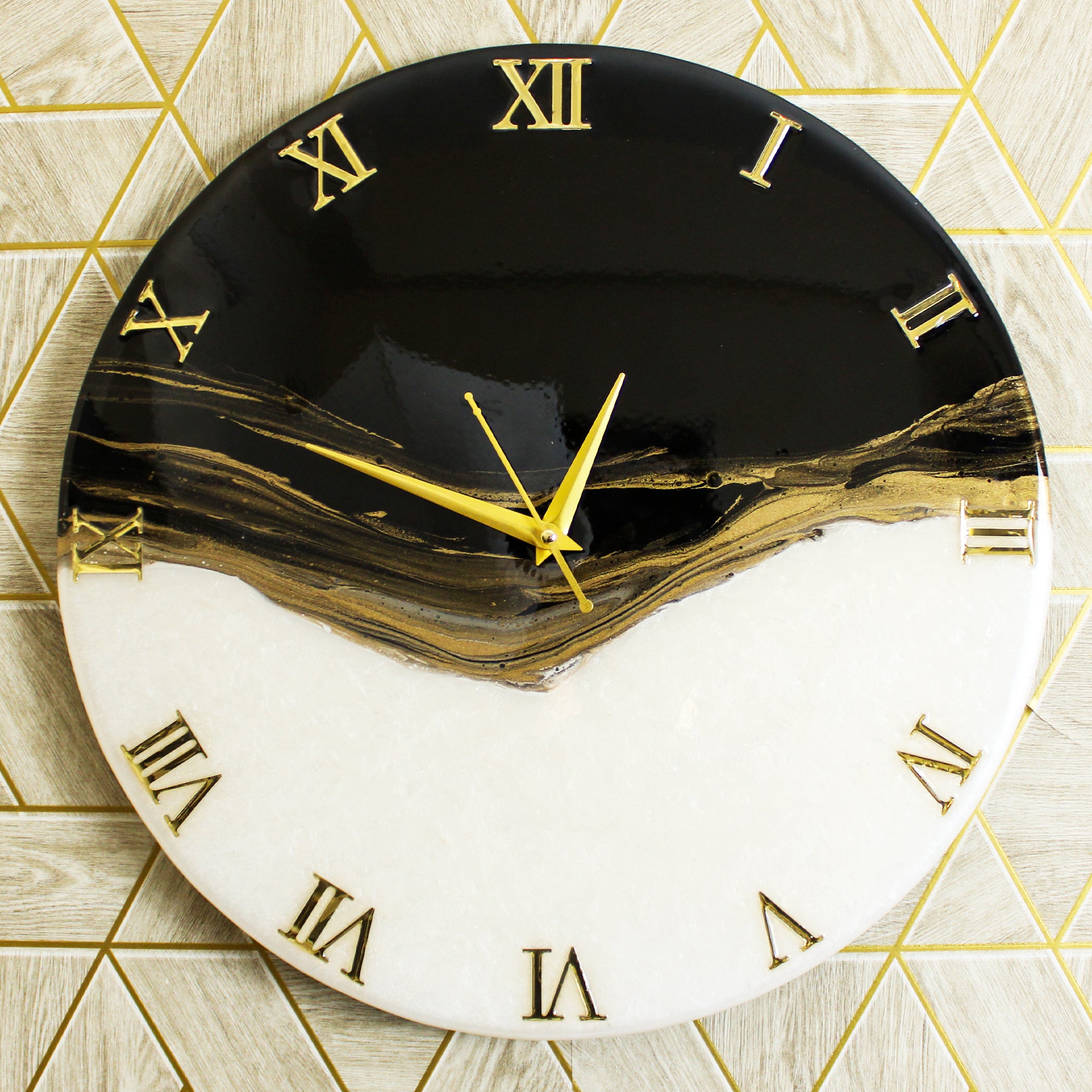 Rezica™ Royal Ivory and Black Elegance Luxury Wall Clock