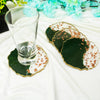 Emerald Gilded Premium Resin Coasters Set