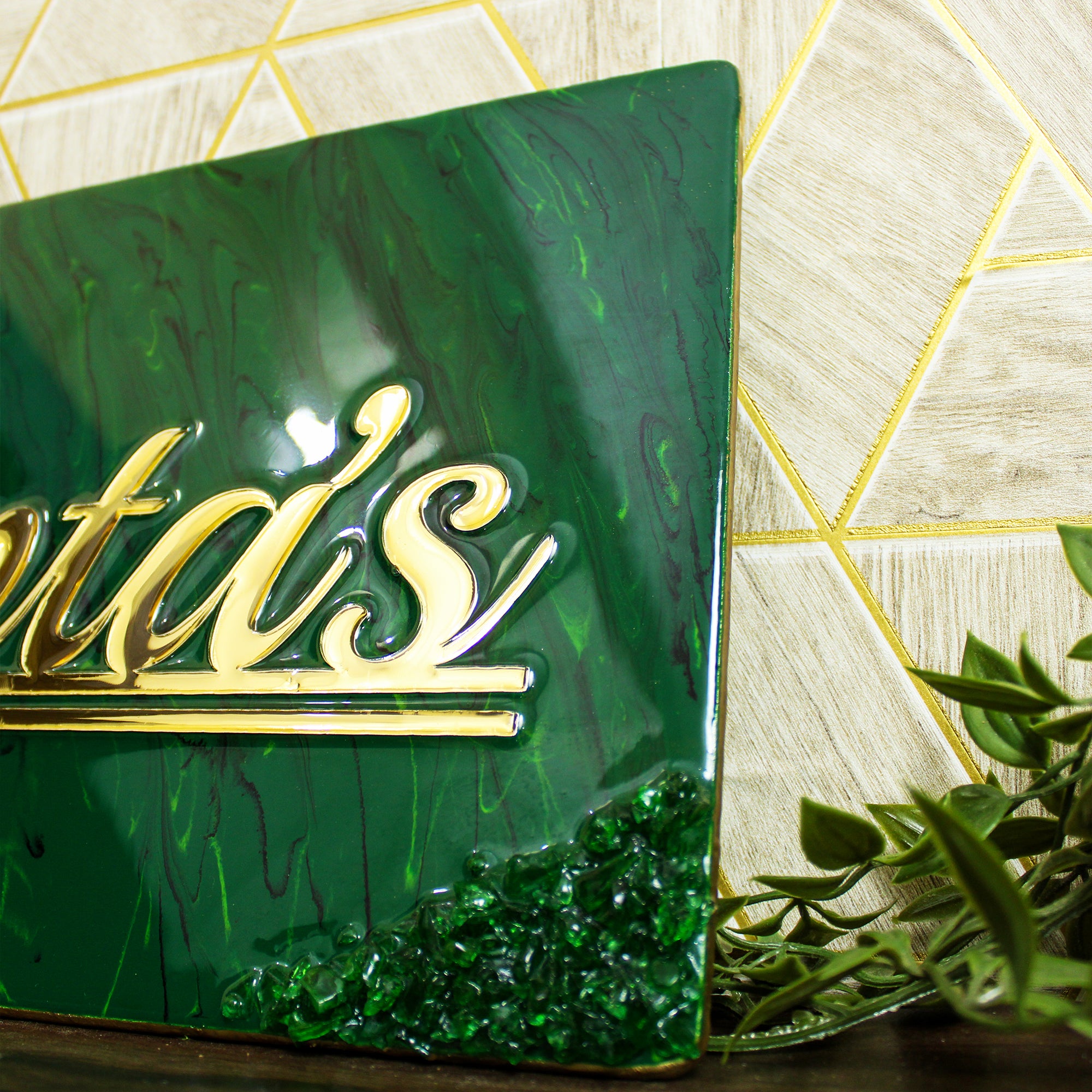 Emerald Gold Insignia Name Plate (Customizable)