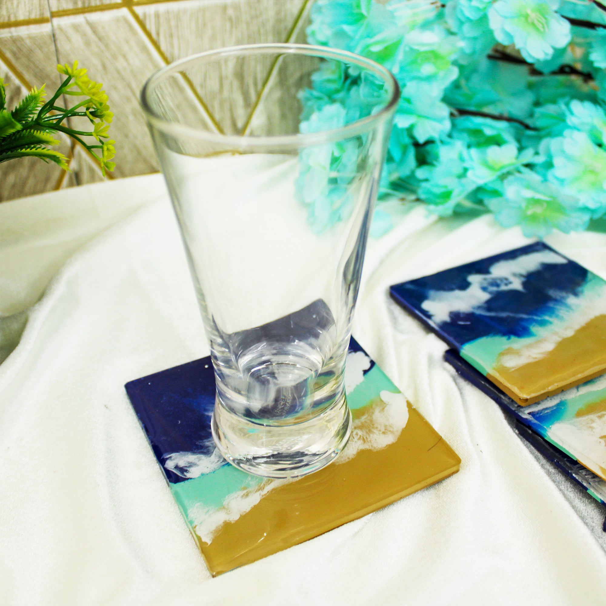 Seaside Serenity Premium Resin Coasters Set