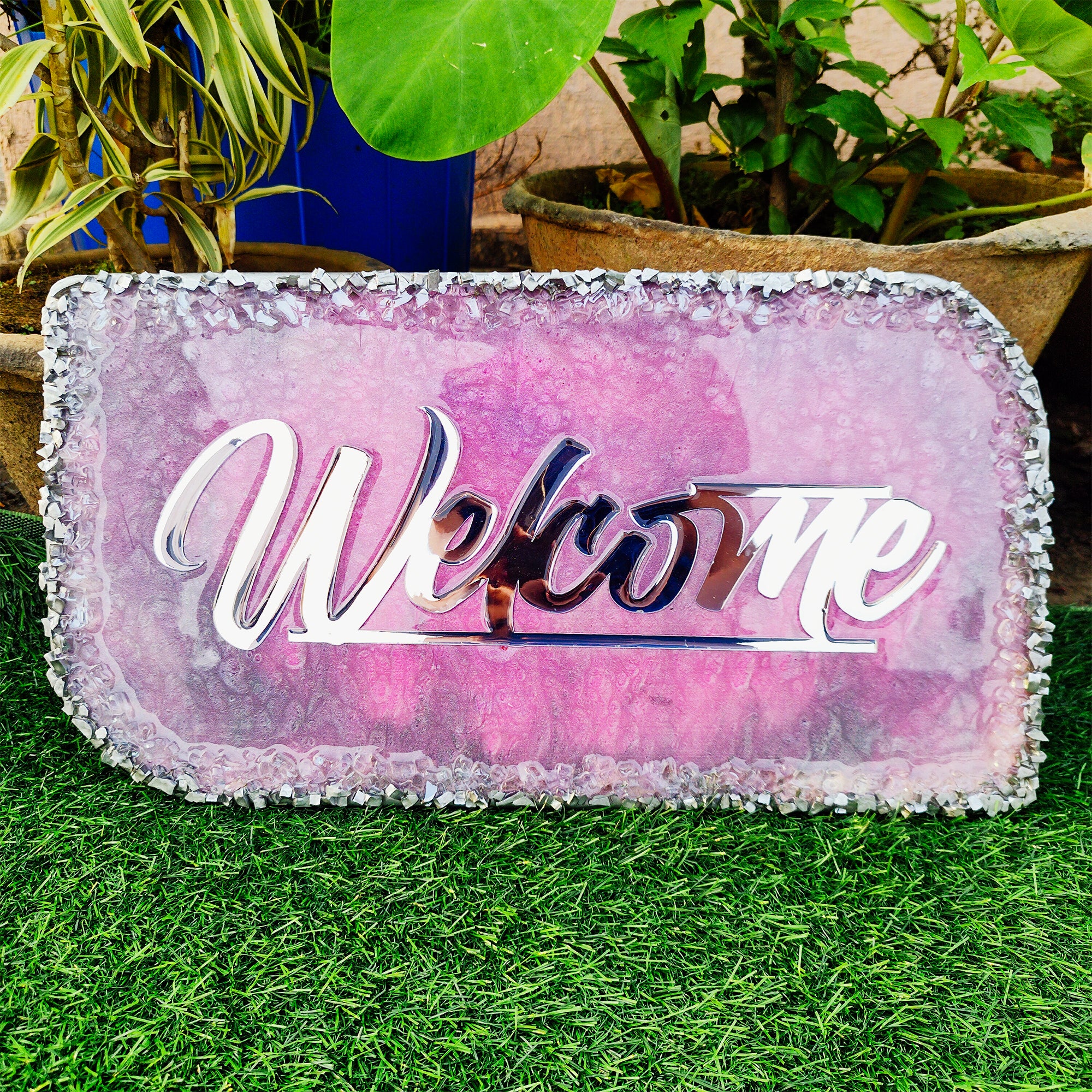 Orchid Pink and Violet Luxury Name Plates (Customizable)