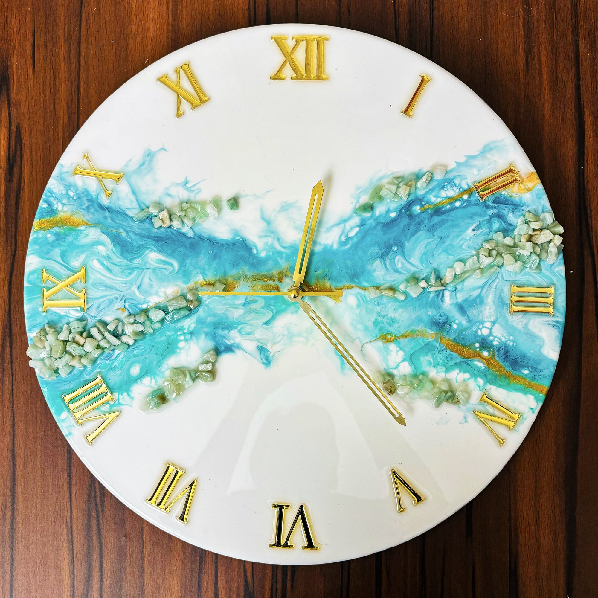 Rezica™ Aqua Frost Glamour Premium Large Wall Clock