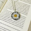 Eclipse Black Real Dried Daisy Flower Necklace