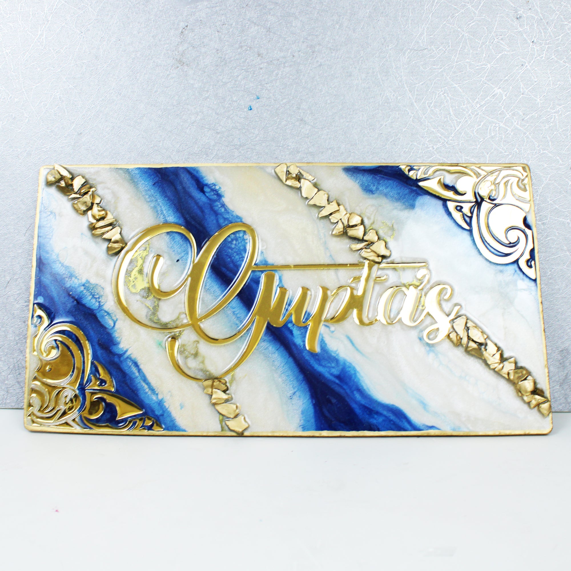 Blue Topaz Grandeur Insignia Name Plate (Customizable)