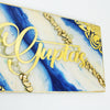 Blue Topaz Grandeur Insignia Name Plate (Customizable)