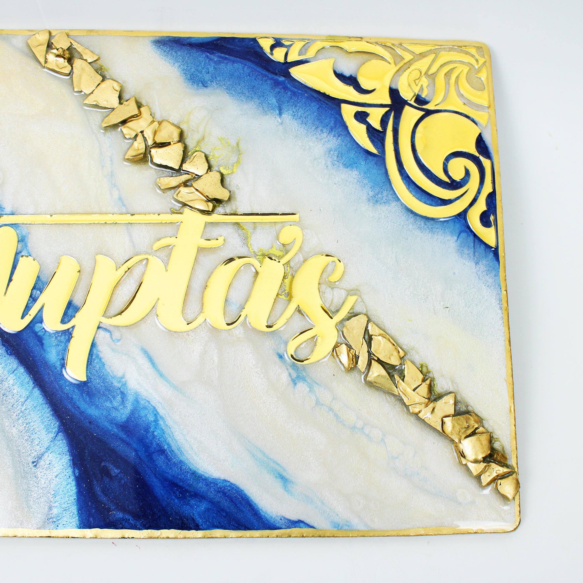 Blue Topaz Grandeur Insignia Name Plate (Customizable)