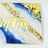 Blue Topaz Grandeur Insignia Name Plate (Customizable)