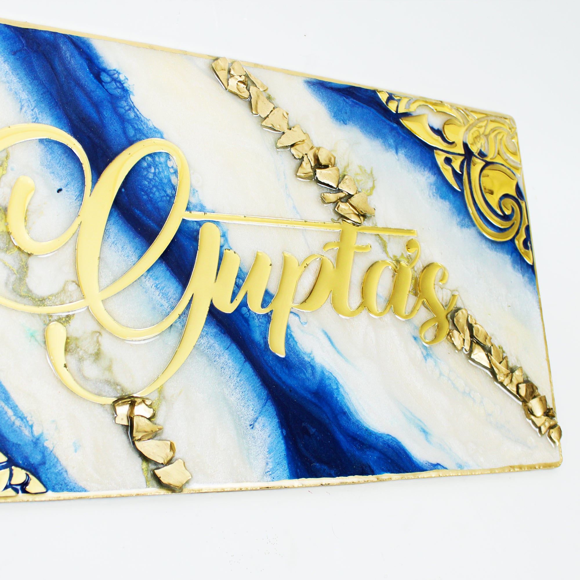 Blue Topaz Grandeur Insignia Name Plate (Customizable)