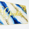 Blue Topaz Grandeur Insignia Name Plate (Customizable)