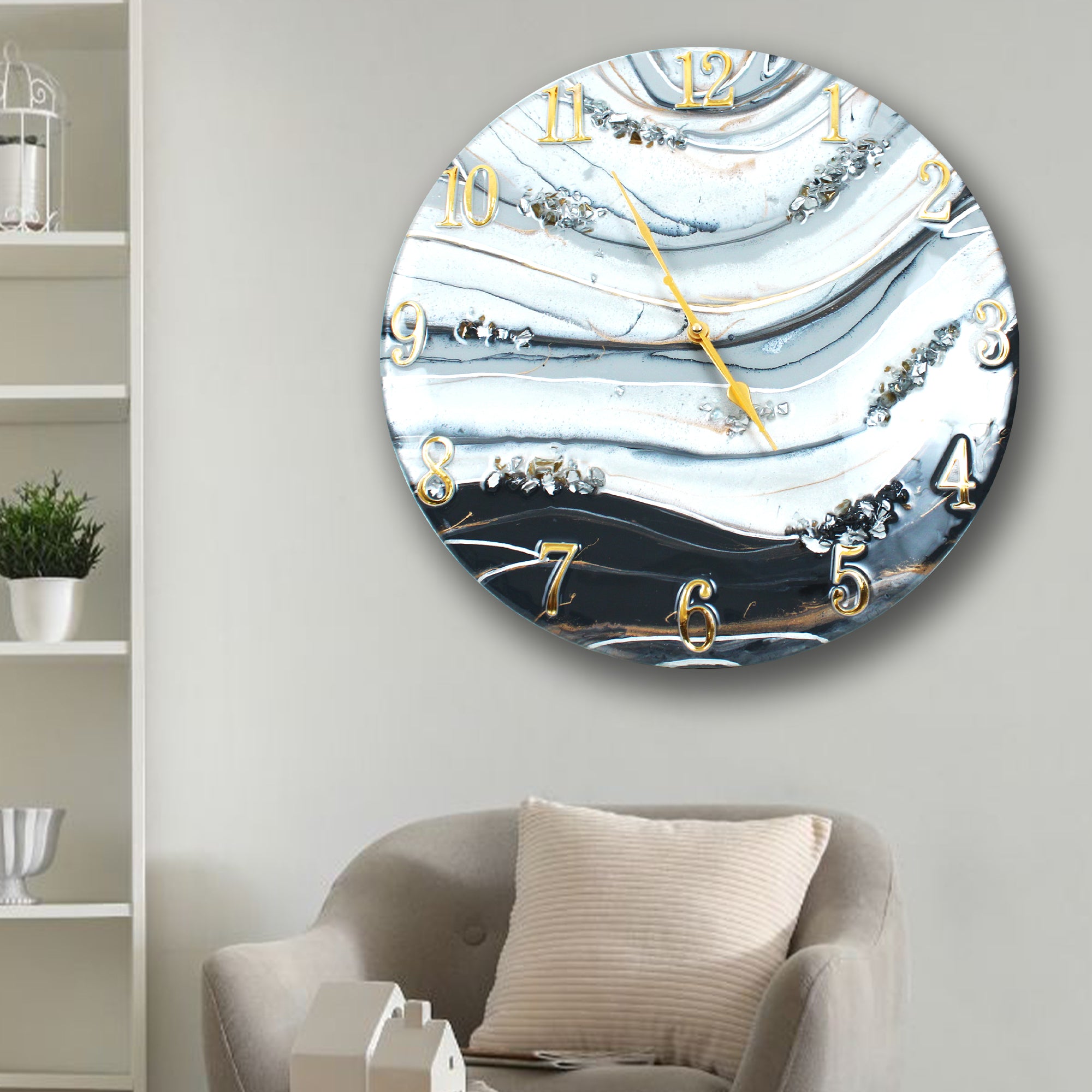 Ethereal Geode Luxury Wall Clock