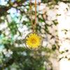 Sunshine Cascade Botanical Pendant with Real Daisy Flower